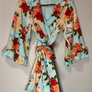 Blue by Betsey Johnson Floral robe